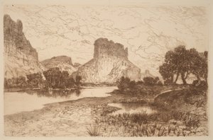 Green River, Wyomingterritorium door Thomas Moran