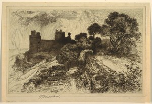 Harlech Castle, Noord-Wales door Thomas Moran