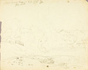Norris Geiserbekken, Yellowstone Park door Thomas Moran