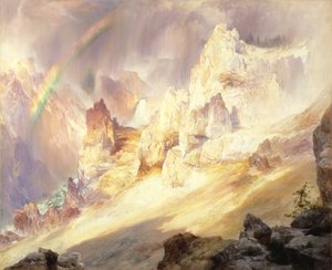 Regenboog over de Grand Canyon van de Yellowstone, 1900