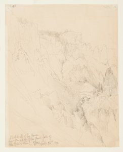 Westelijke Muur van de Canyon, Yellowstone door Thomas Moran