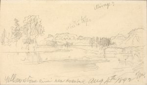 Yellowstone-rivier, bij Rosebud door Thomas Moran