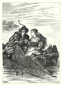 Een dagdroom aan de Rijn (gravure) door Thomas Morten