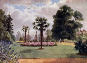 Kew Gardens: De Palmbomen en Hoofdingang door Thomas Mower Martin