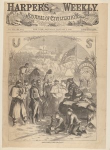 Kerstman in Kamp uit Harpers Weekly, 3 januari 1863 door Thomas Nast