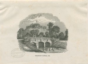 Chartley Castle [Hall]: houtsnede gravure door Thomas Peploe Wood