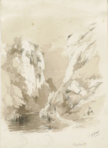 Dovedale - landschap door Thomas Peploe Wood