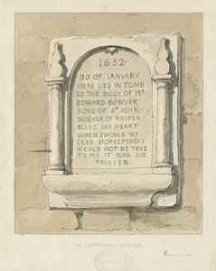 Seighford Kerk - Stenen tablet voor Edward Bowyer door Thomas Peploe Wood