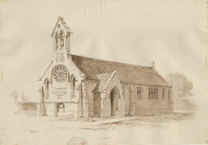 Stafford - Salt Chapel [St. James]: pen en was tekening, 1840 door Thomas Peploe Wood