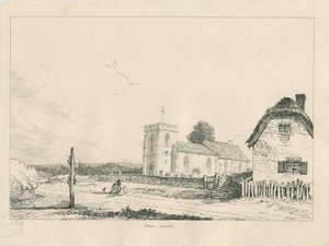 Stowe Kerk: pen en inkt tekening door Thomas Peploe Wood