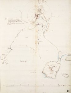 Een ruwe schets van Dublin Bay door Thomas Phillips