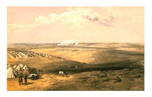 Verre uitzicht op het hoofdkwartier van Lord Raglan voor Sebastopol
