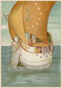 Perseus en zijn bruid zeilen naar Seriphos