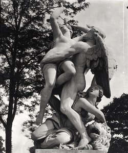 Saturnus Ontvoert Cybele, allegorie van de Aarde, gefotografeerd in de Jardin des Tuileries, Parijs, door Adolphe Giraudon (1849-1929) door Thomas Regnaudin