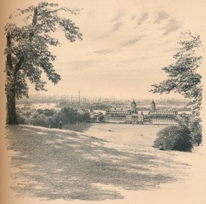 Greenwich Palace vanaf Observatory Hill