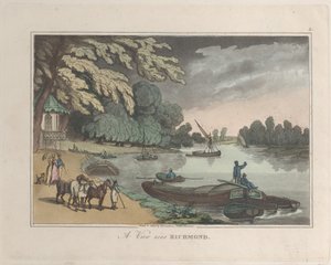 Een Uitzicht nabij Richmond, uit Schetsen uit de Natuur, 1822 door ThomasThomas Rowlandson, Joseph Constantine Stadler Thomas Rowlandson, Joseph Constantine Stadler