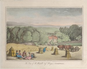 De Zetel van M. Mitchell Esq. Hengar, Cornwall, uit Schetsen uit de Natuur, 1822 door ThomasThomas Rowlandson, Joseph Constantine Stadler Thomas Rowlandson, Joseph Constantine Stadler