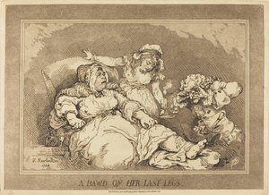 Een koppelaarster op haar laatste benen door Thomas Rowlandson