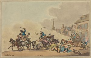 Een karrenrace door Thomas Rowlandson