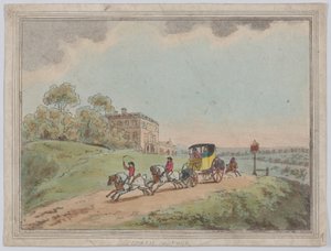 Een koets met vier paarden (uit *Rustic Sketches*) door Thomas Rowlandson