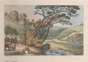 Een Cornish Uitzicht, uit Uitzichten in Cornwall, 1810 door Thomas Rowlandson