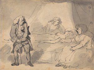 Een Sterfbed Scène door Thomas Rowlandson