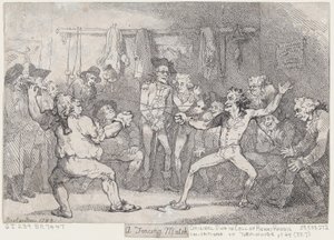 Een schermwedstrijd door Thomas Rowlandson