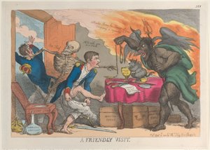 Een vriendelijk bezoek, 16 april 1814 door Thomas Rowlandson