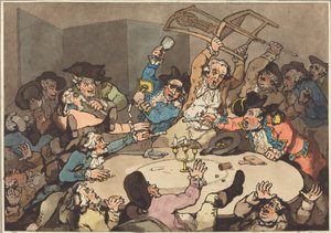 Een Opschudding aan een Hazardtafel, gepubliceerd 1787 door Thomas Rowlandson