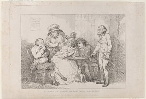 Een dame in het ongewisse, of: borgtocht voor Jood afgewezen door Thomas Rowlandson