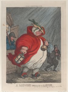 Een vroedvrouw gaat naar een bevalling, 12 februari 1811