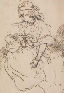 Een Moeder en Kind door Thomas Rowlandson