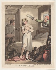 Een woedende kleermaker door Thomas Rowlandson