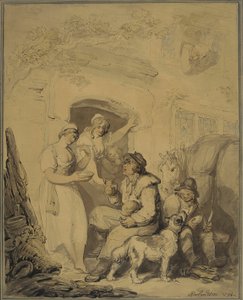 Een tussenstop bij de herberg door Thomas Rowlandson