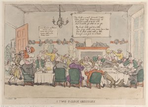 Een Gewone Maaltijd om Twee Uur, 4 juni 1811 door Thomas Rowlandson