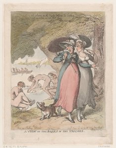 Een uitzicht op de oevers van de Theems, 18 juni 1807