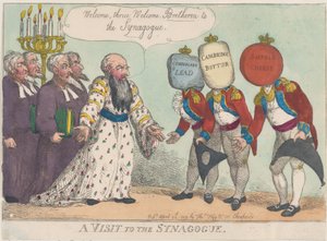 Een bezoek aan de synagoge, 28 april 1809 door Thomas Rowlandson