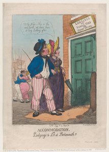 Accommodatie, of kamers te huur in Portsmouth!!, 30 juni 1808 door Thomas Rowlandson