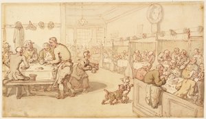 In een oud Engels eetlokaal door Thomas Rowlandson
