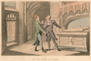 Bij het Graf van Laura, 1821 door Thomas Rowlandson