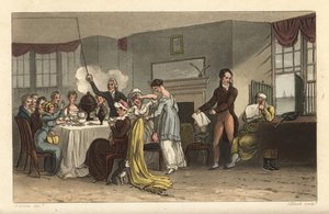 Ontbijtkamer van de Old Bell Inn, Scarborough door Thomas Rowlandson