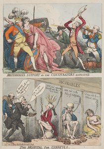 De steun van Britannia of de nederlaag van de samenzweerders – Het ziekenhuis voor geesteszieken door Thomas Rowlandson