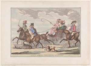 Burgers die Zichzelf Luchten op een Zondag door Thomas Rowlandson