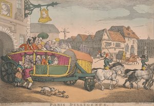 Coaching: Paris Diligence door Thomas Rowlandson
