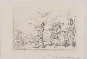 [Kol. Topham probeert, met zijn spuit, de genialiteit van Holma te doven... door Thomas Rowlandson