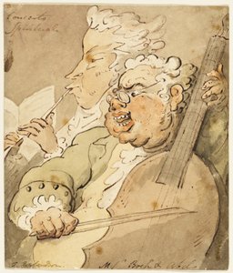 Concerto Spirituale met boodschappers Boch en Abel door Thomas Rowlandson