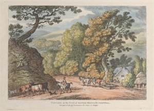 Cottage aan de voet van Router Mountain Cornwall, uit Zichten in Cornwall, 12 april 1812 door Thomas Rowlandson