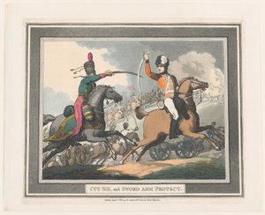 Cut Six, and Sword Arm Protect, 1 september 1798 door Thomas Rowlandson
