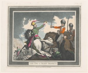 Snijd twee en rechterbescherming door Thomas Rowlandson
