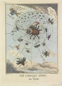 De Corsicaanse spin in zijn web, 1808 door Thomas Rowlandson